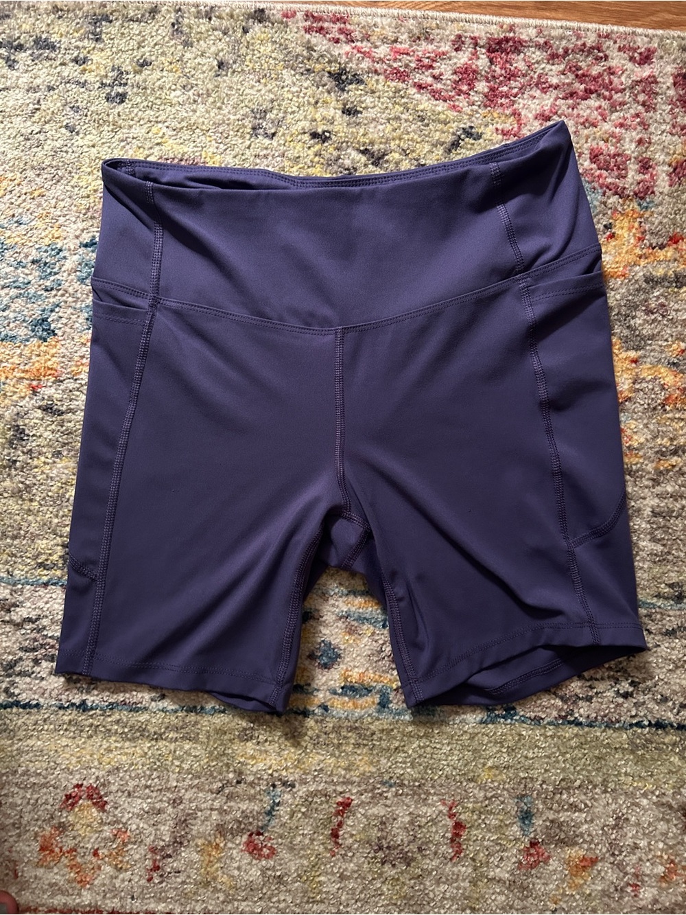 High-Waist Purple Bike Shorts
